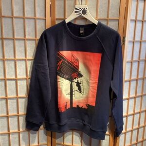 Obey Bayshore Billboard Sweatshirt Made in USA Navy Men's Size Medium